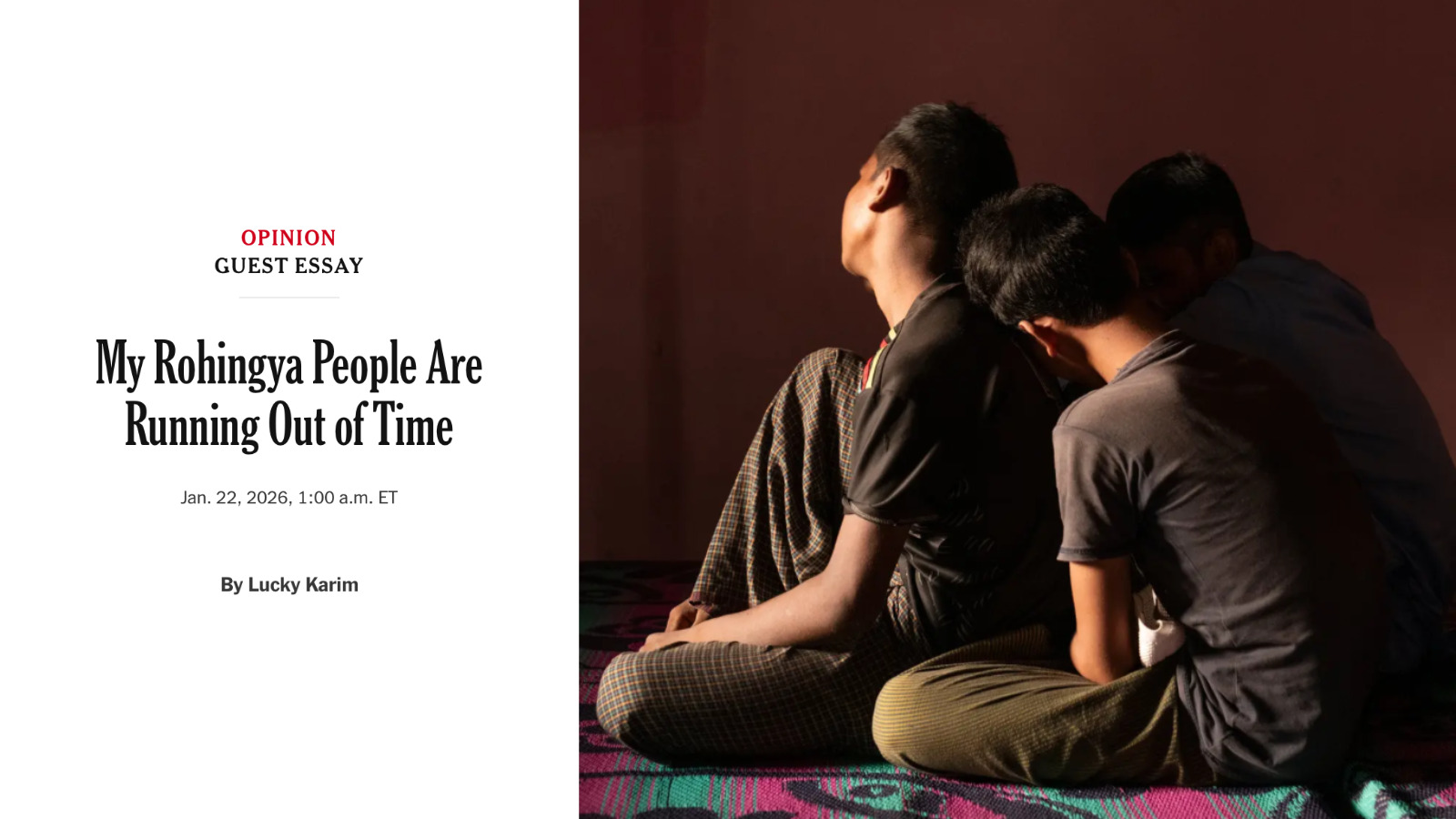 New York Times: My Rohingya People Are Running Out of Time - Refugees ...